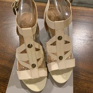 Franco Sarto Multi-Strap Cork Heel Sandals 
US 7.5
